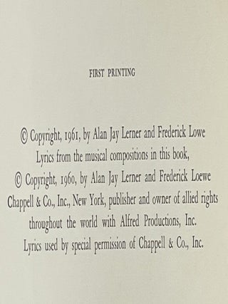 Camelot; A Musical Play in Two Acts