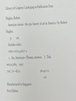 American Visions; The Epic History of Art in America