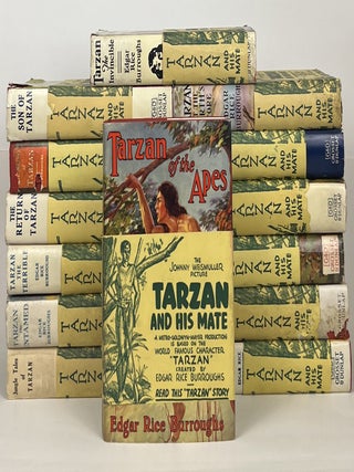 Item #16270 Collection of Fourteen Grosset and Dunlap Tarzan Novels with Wraparound Bands for...