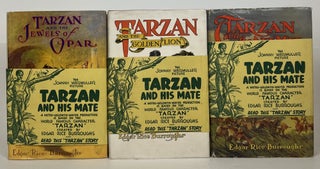 Collection of Fourteen Grosset and Dunlap Tarzan Novels with Wraparound Bands for Tarzan and His Mate