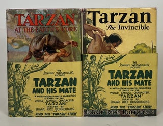 Collection of Fourteen Grosset and Dunlap Tarzan Novels with Wraparound Bands for Tarzan and His Mate