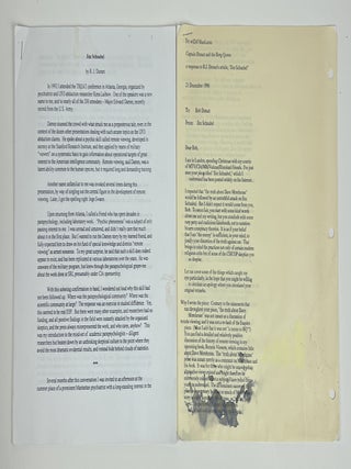 Item #16556 "Jim Schnabel" and Schnabel's Response Regarding Remote Viewing, Ingo Swann, Ed Dames...