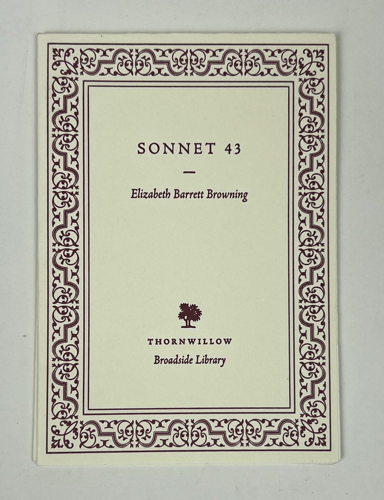 Item #16930 Sonnet 43. Elizabeth Barrett Browning.