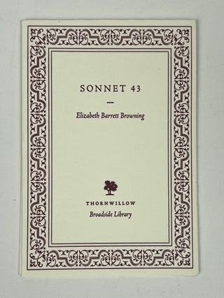 Item #16930 Sonnet 43. Elizabeth Barrett Browning