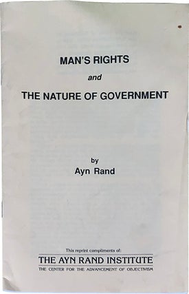 Item #3888 Man's Rights and the Nature of Government. Ayn Rand