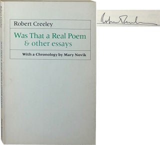 Item #4472 Was That a Real Poem & Other Essays. Robert Creeley