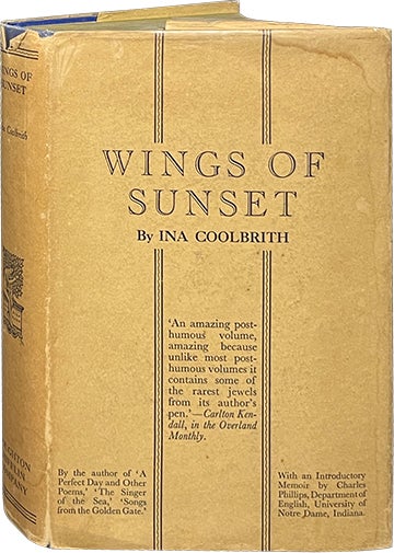 Item #6917 Wings of Sunset. Ina Coolbrith.