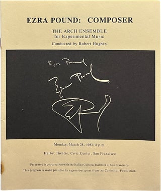 Item #7157 Ezra Pound: Composer. Ezra Pound, Robert Hughes