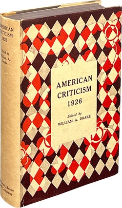 Item #8089 American Criticism 1926. William A. Drake