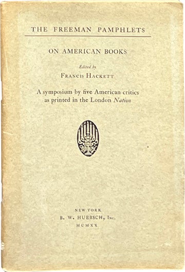 Item #8095 On American Books. Francis Hackett.