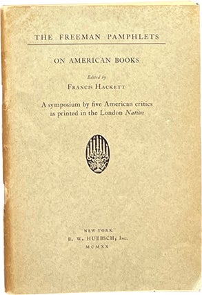 Item #8096 On American Books. Francis Hackett