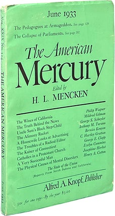 Item #8102 The American Mercury June 1933. Jim Tully, H. L. Mencken