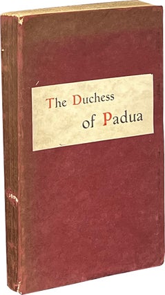 Item #8130 The Duchess of Padua. Oscar Wilde