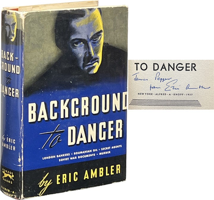 Background to Danger | Eric Ambler | First Edition
