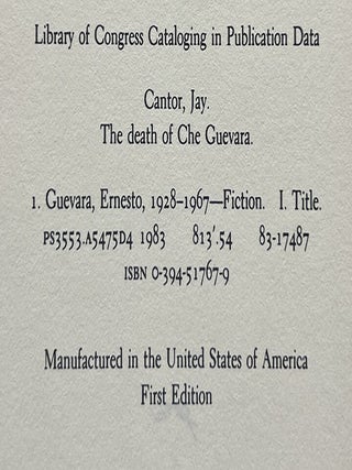 The Death of Che Guevara | Jay Cantor | First Edition