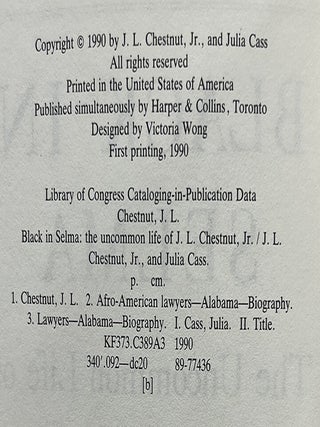 Black in Selma; The Uncommon Life of J.L. Chestnut, Jr.