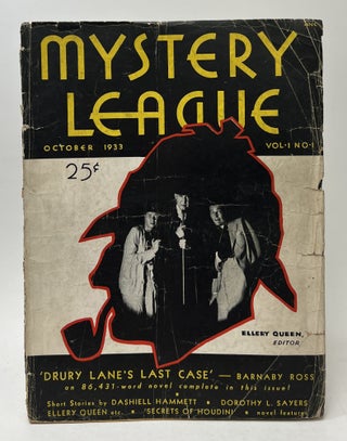 Item #9999 Mystery League October 1933 Vol. 1 No. 1. Dashiell Hammett, Ellery Queen